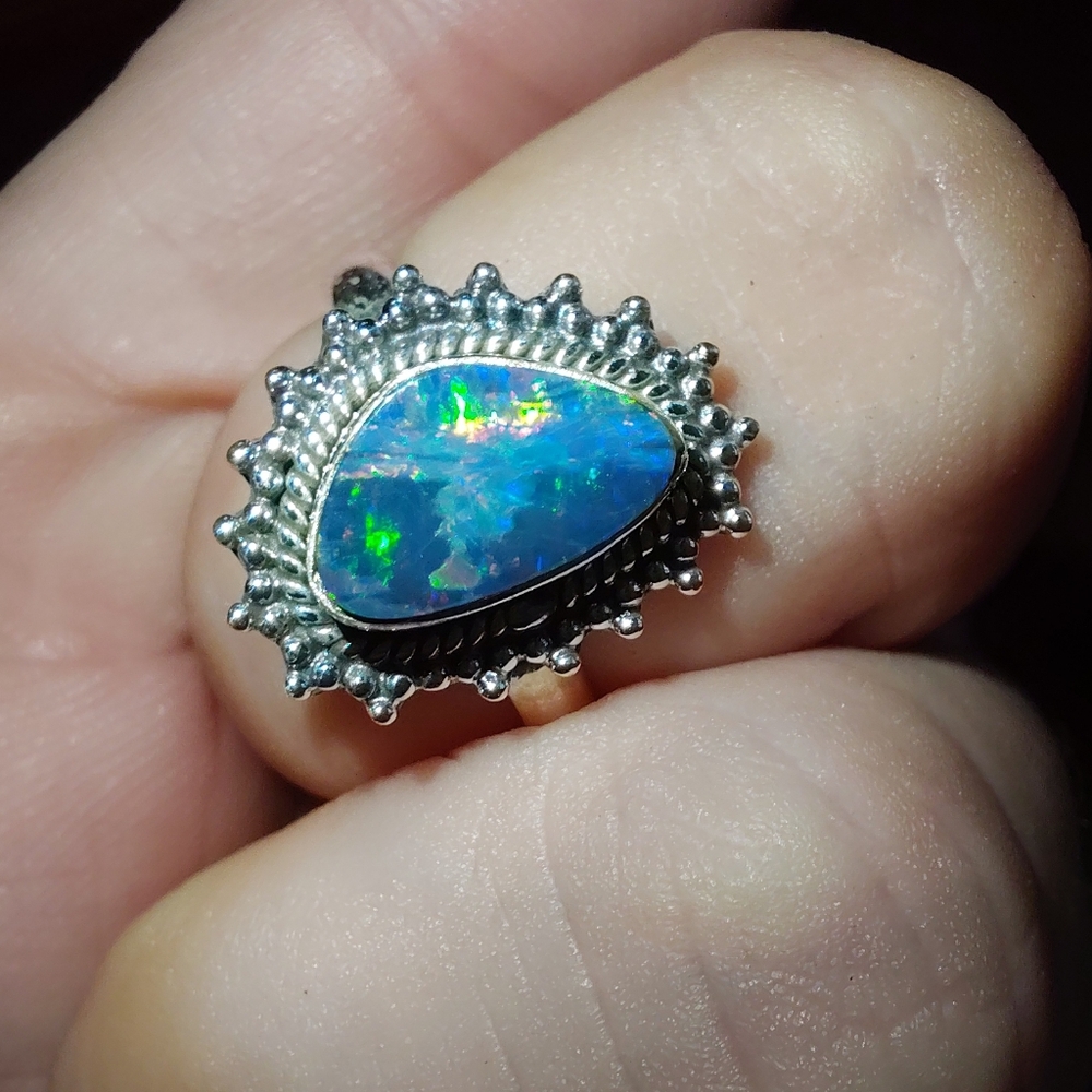 Australian Opal Silver Ring - Picture 11 of 13